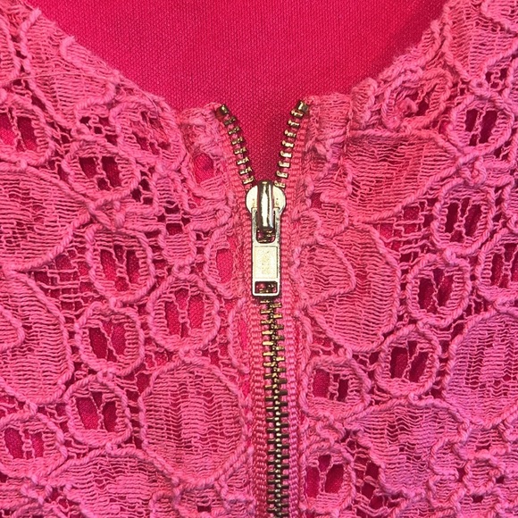 The Limited Dress Womens 2 Pink Sleeveless Floral Lace Fit Flare Knee Length - Picture 7 of 10